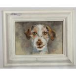 British, contemporary, portrait of a dog, gouache on board, signed 'Ryan', 4.5 x 6.5, framed.