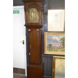 Robert Potts Pattrington 18th Century brass faced long case clock set in a oak and mahogany case,