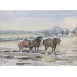 Jason Partner (British, 20th century),"Muck Spreading", watercolour, inscribed "circa 1936" on verso