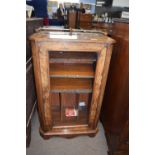 Late 19th Century walnut music cabinet with brass rail, 18cm high x 36 cm depth