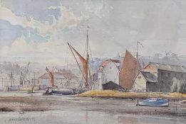 John Arthur Western (British, 20th century), Woodbridge Tide Mill, watercolour, signed, framed and