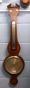 Rosati & Co Edinburgh 19th Century mahogany cased barometer with inlaid shell and floral detail,