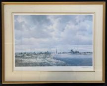 After Colin Burns (British, 20th century) Wherries on the Broads, chromolithograph, limited