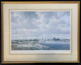 After Colin Burns (British, 20th century) Wherries on the Broads, chromolithograph, limited