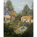 British, contemporary, rural scene, signed 'M.Chandler', oil on board, 26X29ins, framed.