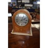 Edwardian mahogany dome top striking mantel clock