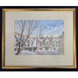 Andrew Freebrey (British, 20th century) 'Tombland Alley, Norwich', watercolour, signed, mounted,