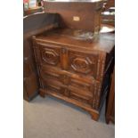 Jacobean style chest of drawers decorated with moulded detail and some later editions, 102 cm wide