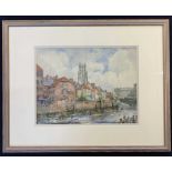 George Robert Rushton RI RBA RBSA (British, 20th century) riverbank view, watercolour, signed,