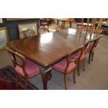 Set of eight Victorian mahogany balloon back dining chairs together with a late 19th or early 20th