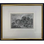 Samuel David Cockett (British, 19th century), "Gypsy Encampment", etching, 5.5x8ins, framed and