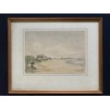John Barnsby (British, 20th century) 'Brancaster', watercolour and ink, signed, 7x10ins, framed