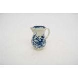 A Worcester porcelain sparrowbeak jug c.1770 painted in underglaze blue with the Mansfield pattern
