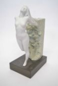 Lladro model of art nouveau lady on rectangular base, lladro mark and date for 2003, 33cm high