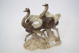 Pottery model of ostrich made by Goldscheider for Myott & Sons, 30cm high