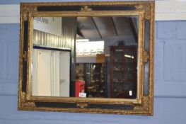 20th Century rectangular wall mirror with gilt effect frame, 77 cm wide