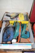 BOX CONTAINING VARIOUS POWER TOOLS