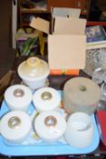 QUANTITY OF RETRO GLASS LAMPSHADES