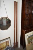 TWO HEAVY WOODEN CURTAIN POLES