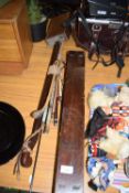 CASED ZITHER VIOLINA (A/F) TOGETHER WITH A LARGE QUANTITY OF ASSORTED BOWS ETC