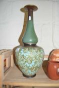 DOULTON STYLE SILICON WARE VASE, INDISTINCT IMPRESSED AND PAINTED MARK