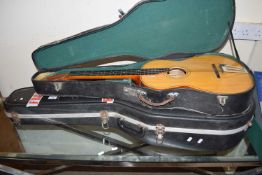 CASED ACOUSTIC GUITAR TOGETHER WITH A CASED KEIPER ELECTRO ACOUSTIC GUITAR (A/F)