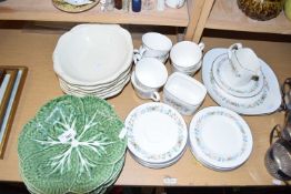 SELECTION OF ASSORTED CERAMICS INCLUDING LEAF PLATES, ROYAL DOULTON PASTORALE ETC