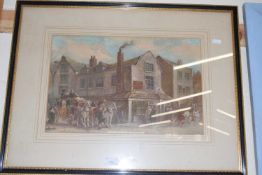 FRAMED ENGRAVING' THE HAND AND SHEARS SMITHFIELD'