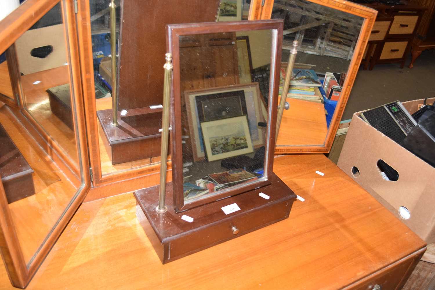 REPRODUCTION SMALL DRESSING TABLE MIRROR WITH DRAW BENEATH