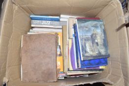 BOX CONTAINING LARGE QUANTITY OF VARIOUS BOOKS INCLUDING SHEET MUSIC REFERENCE ETC