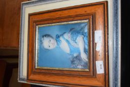 TWO FRAMED PICTURES INCLUDING A SILK PAINTING BY CATH CARTER