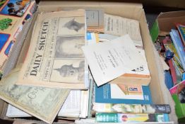 BOX CONTAINING QUANTITY OF VARIOUS BOOKS INCLUDING LOCAL INTEREST, VINTAGE GUIDE BOOKS, 1915 DAILY