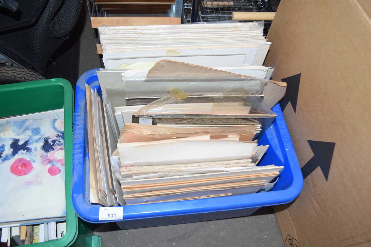 BOX CONTAINING QUANTITY OF VARIOUS MOUNTED PRINTS