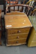 SMALL MODERN PINE THREE DRAWER BEDSIDE CABINET