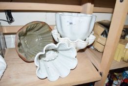 FOUR VARIOUS VICTORIAN AND LATER JELLY MOULDS