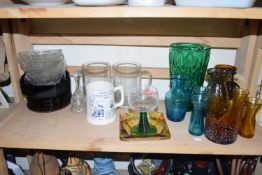 SELECTION OF VARIOUS COLOURED GLASS WARE ETC