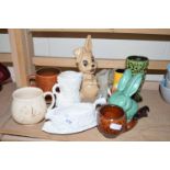 COLLECTION OF VARIOUS SYLVAC PIECES INCLUDING RABBIT FIGURE, VASES ETC