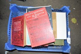 BOX CONTAINING MISCELLANEOUS VINTAGE BOOKS INCLUDING KELLYS DIRECTORIES ETC
