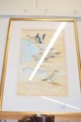 FRANK JARVIS WATERCOLOUR, 'LITTLE PRATINCOLES, PERNEM N GOA, INDIA', SIGNED LL