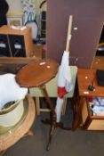 REPRO TORCHERE TOGETHER WITH SMALL FOLDING TABLE AND ST GEORGES FLAG