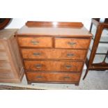 EARLY 20TH CENTURY VENEERED CHEST OF TWO SHORT OVER THREE LONG DRAWERS, WIDTH APPROX 107CM