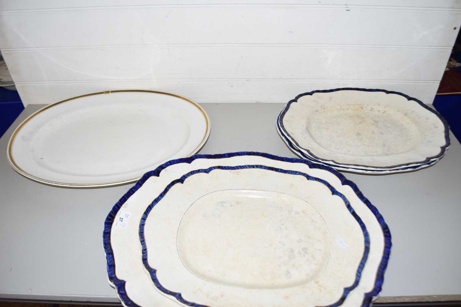 GROUP OF FIVE LARGE BOOTHS SERVING DISHES