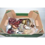 BOX CONTAINING QUANTITY OF RESIN FIGURES AN METAL ITEMS