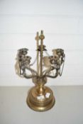 HEAVY BRASS CANDLEABRA FIVE SCONCE