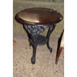 HEAVY IRON BASED TABLE WITH MOULDED DECORATION, APPROX 59 CM DIAMETER