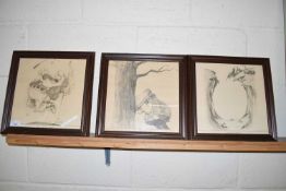 GROUP OF THREE GOLFING PRINTS BY GARY PATTERSON ENTITLED 'BREAKING PAR' ' FRUSTRATION' AND 'SAND