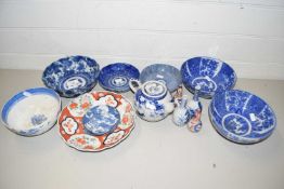 GROUP OF CERAMICS MAINLY JAPANESE BLUE AND WHITE WARES