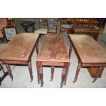 1820S MAHOGANY 3-PART DINING TABLE