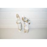 PAIR OF LLADRO FIGURES OF GIRLS, ONE HOLDING A LAMB