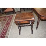 SMALL EARLY 20TH CENTURY COLONIAL STYLE SIDE TABLE WITH DRAWER BENEATH, WIDTH APPROX 53CM